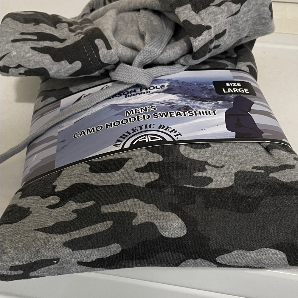 Athletic Dept Men's Gray Camo Hooded Sweatshirt